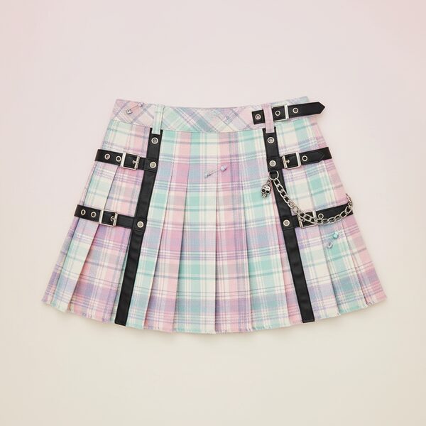 Kuromi Punk Plaid Skirt